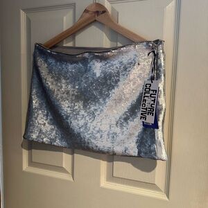 Silver Sequin Mini Skirt Future Collective